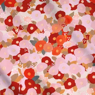 Meterware Pink Rosa Rot Abstrakte Blumen