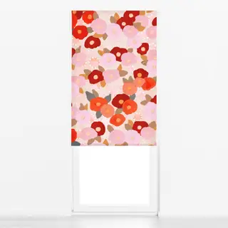 Raffrollo Pink Rosa Rot Abstrakte Blumen