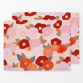 Tischset Pink Rosa Rot Abstrakte Blumen