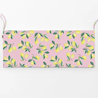 Bankauflage Zitronen Sommer botanic rosa