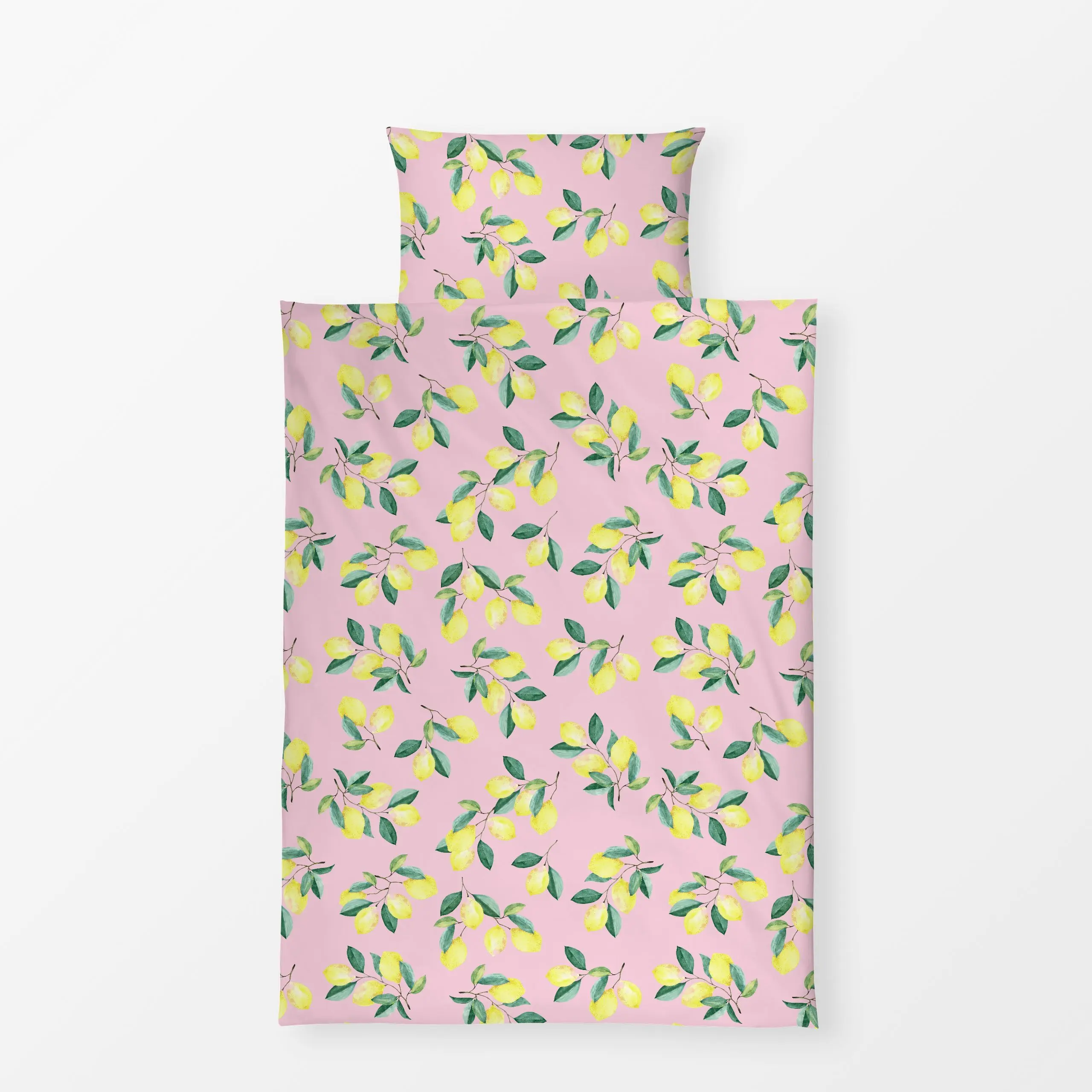 Bettwäsche Zitronen Sommer botanic rosa - Sommer, Küche, Essen & Trinken, Früchte - von „Katrin Graff"; Obst, Garten, Zitron...