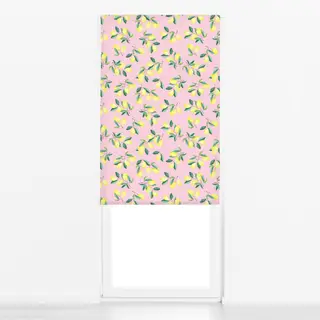 Raffrollo Zitronen Sommer botanic rosa