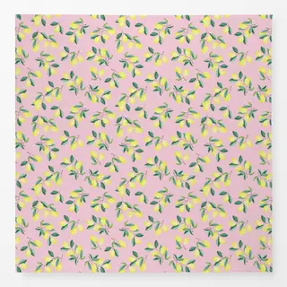 Tischdecke Zitronen Sommer botanic rosa