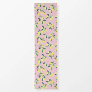 Tischläufer Zitronen Sommer botanic rosa