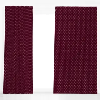 Dekovorhang Polkadots Halbversatz Burgundy