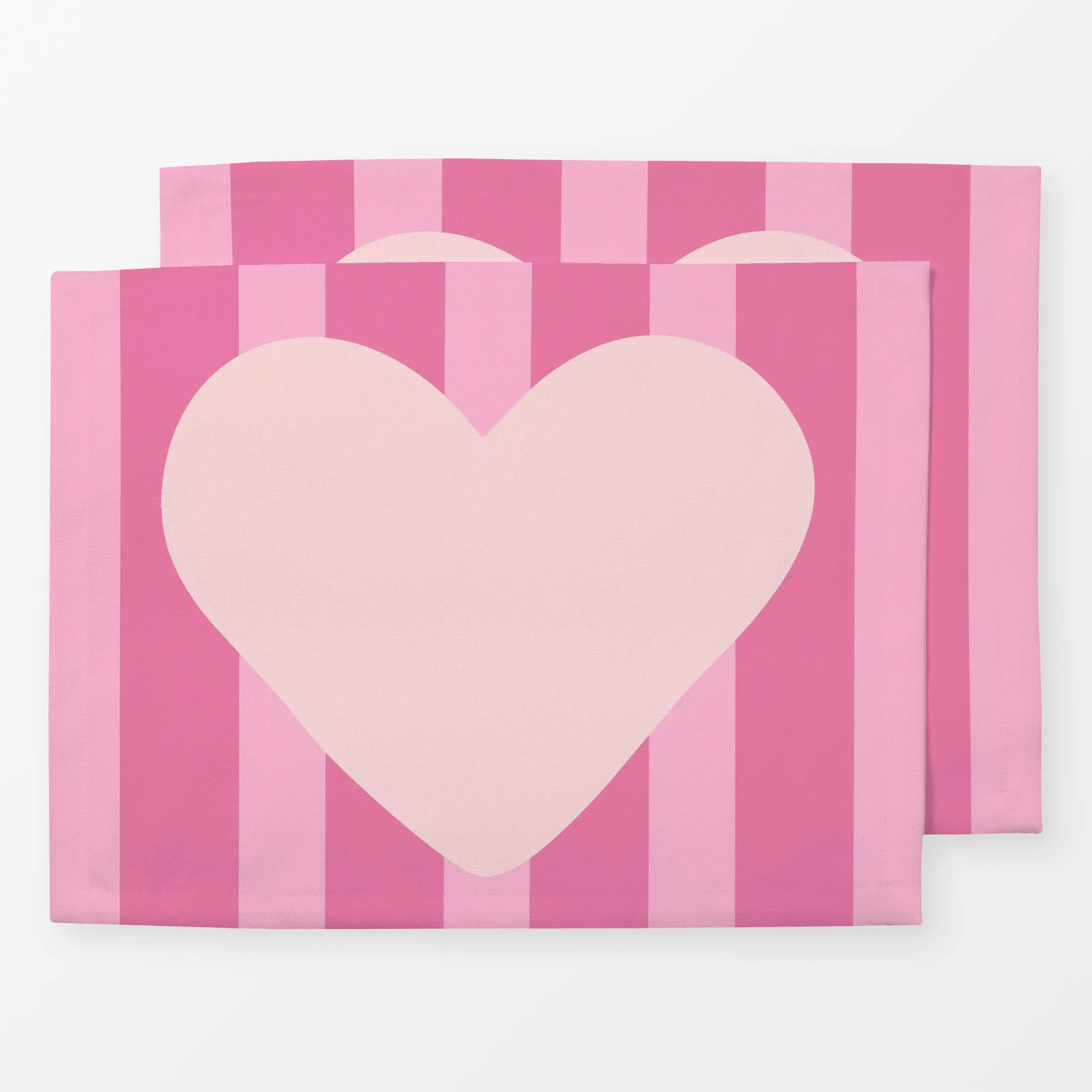 Tischset Heart & Stripes pink, gemustert, von Karen Menzenbach