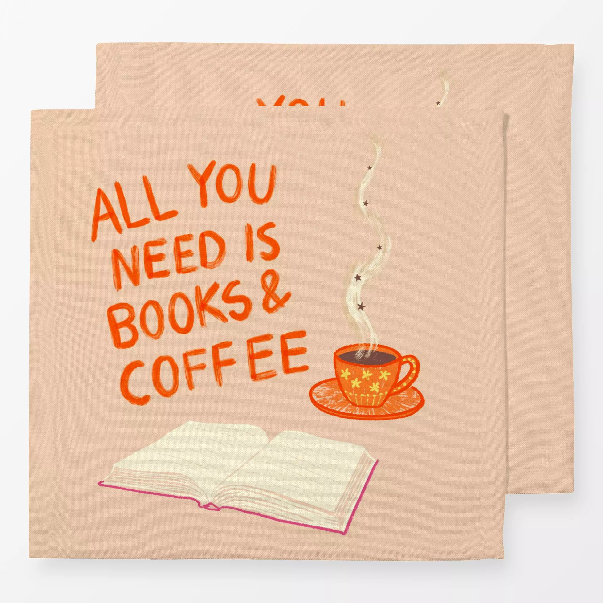 Servietten All you need is books & coffee - Herbst, Sprüche & Schriftzüge, Küche, Essen & Trinken - von „Studio Dolci"; Kaff...