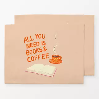 Tischset All you need is books & coffee