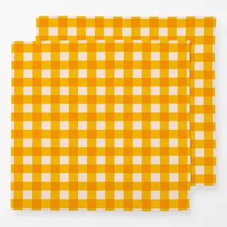 Servietten Plaid Gelb Rosa