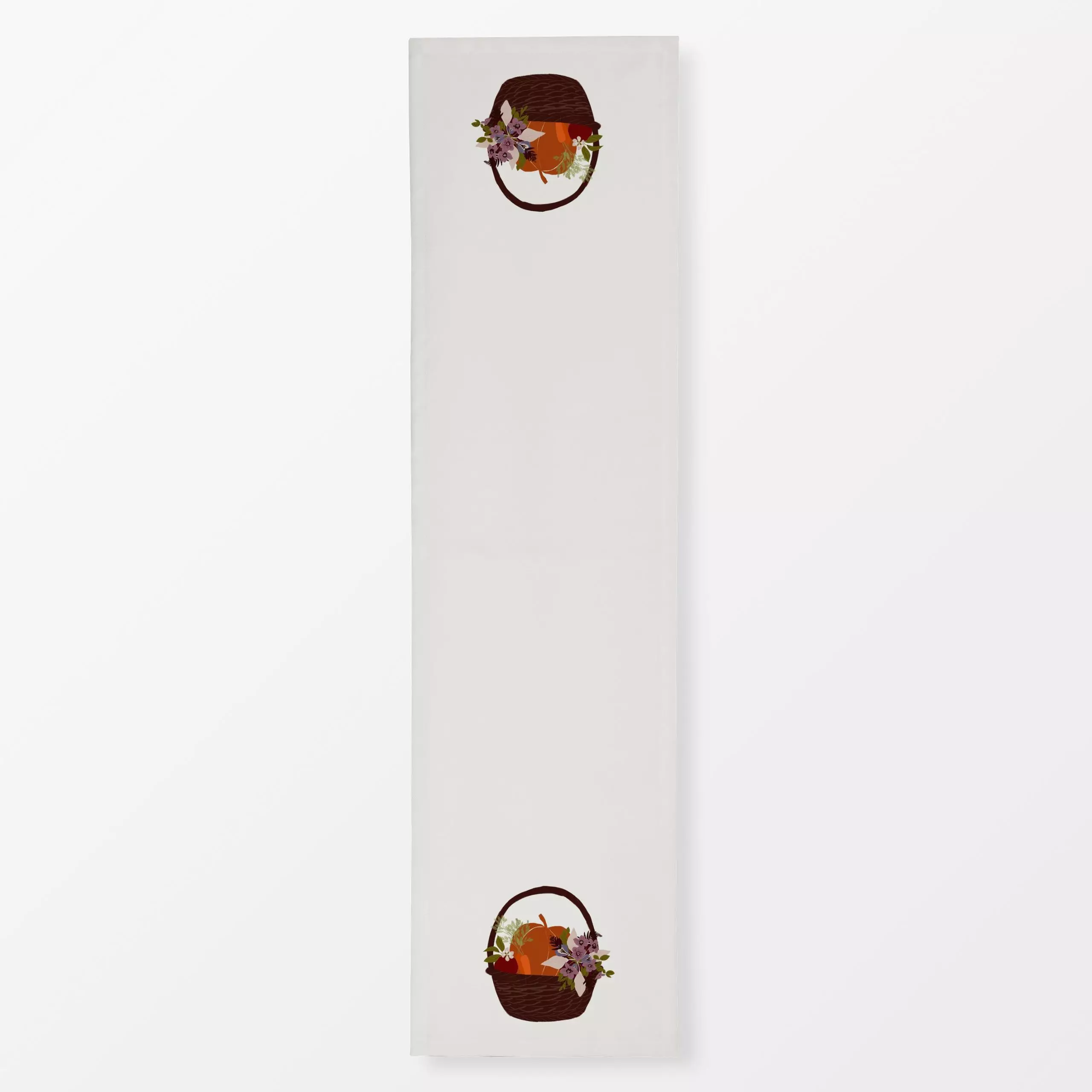 Tischläufer Erntekorb Beige - Blumen & Florales, Herbst - von „Sophie Augustin Illustration"; Apfel, Herbst, Herbstdeko, Pic...