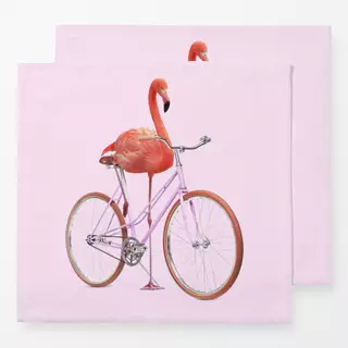 Servietten Flamingo Bike