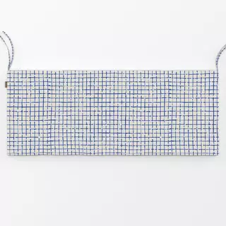 Bankauflage Netz Karo Blau Beige