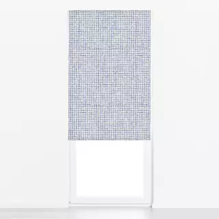 Raffrollo Netz Karo Blau Beige