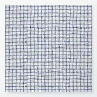 Tischdecke Netz Karo Blau Beige