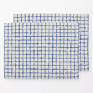 Tischset Netz Karo Blau Beige