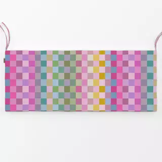 Bankauflage Modern Checker Squares Pink