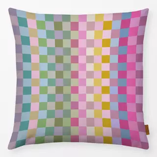 Kissen Modern Checker Squares Pink