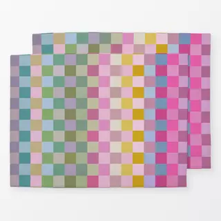Tischset Modern Checker Squares Pink