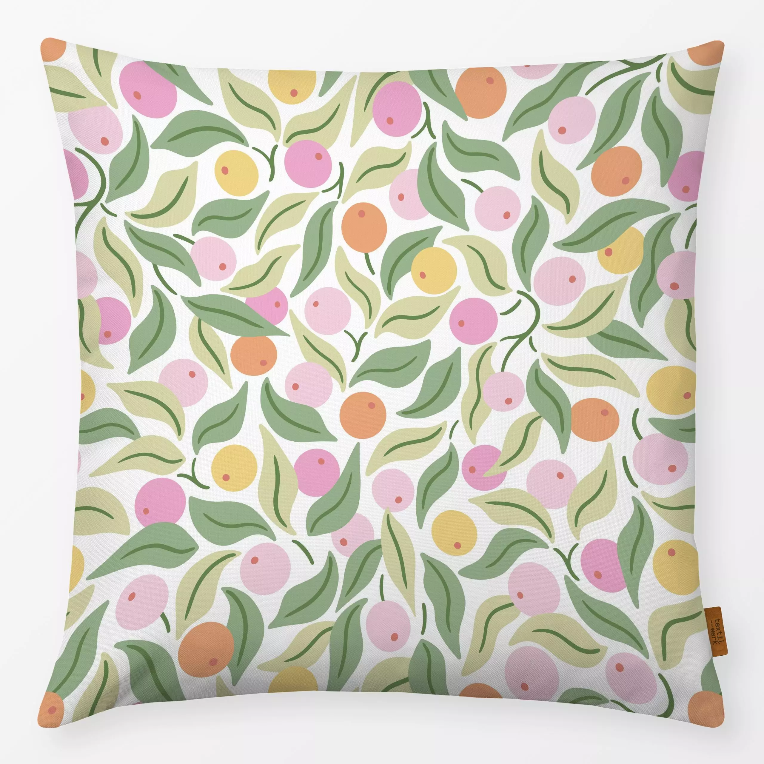 Kissen Autumn Berries - Herbst, Pflanzen & Botanik - von „Vivian Hasenclever"; Muster, Natur, minimal, allover, Kissen, Beer...