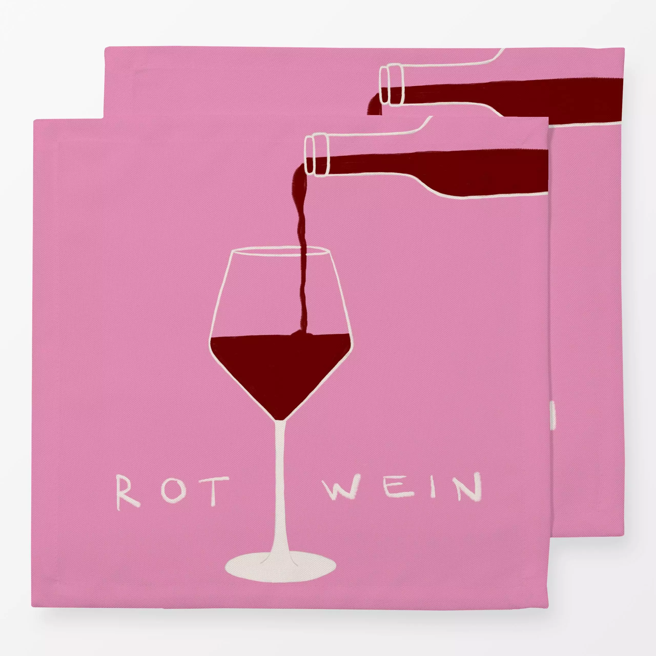 Servietten Rotwein - Sprüche & Schriftzüge, Küche, Essen & Trinken - von „Sophie Augustin Illustration"; Wein, typo, Sommerl...