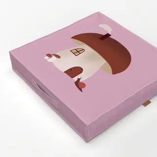 Bodenkissen Pilz Haus Rosa