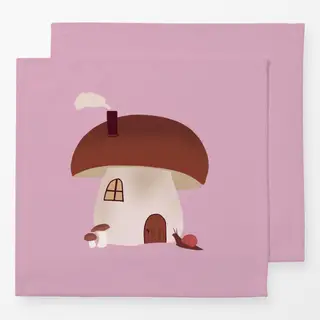 Servietten Pilz Haus Rosa