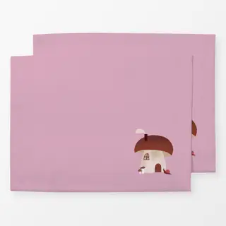 Tischset Pilz Haus Rosa