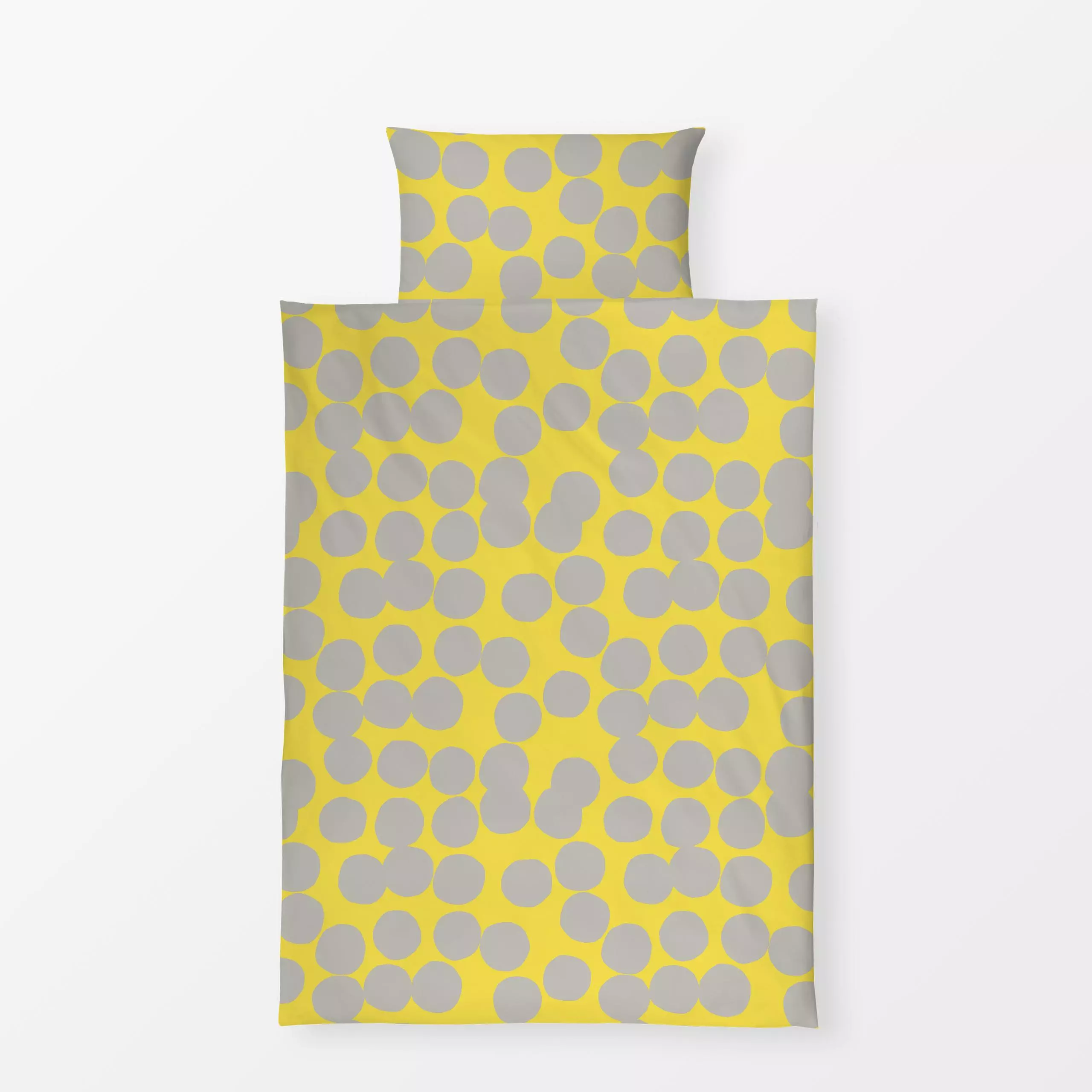 Bettwäsche Dots Collage Illuminating - Symbole & Muster - von „Julia Schumacher"; abstrakt, grau, Collage, Kissen, Sonne, Te...