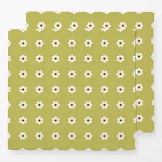 Servietten Blümchen Beige Hellgrün