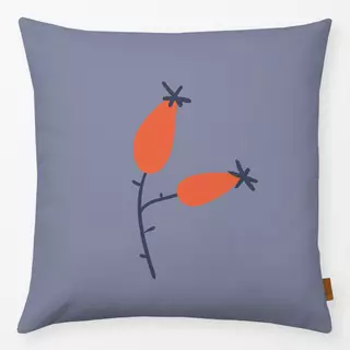 Kissen Herbstzauber Hagebutte - blau