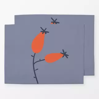 Tischset Herbstzauber Hagebutte - blau