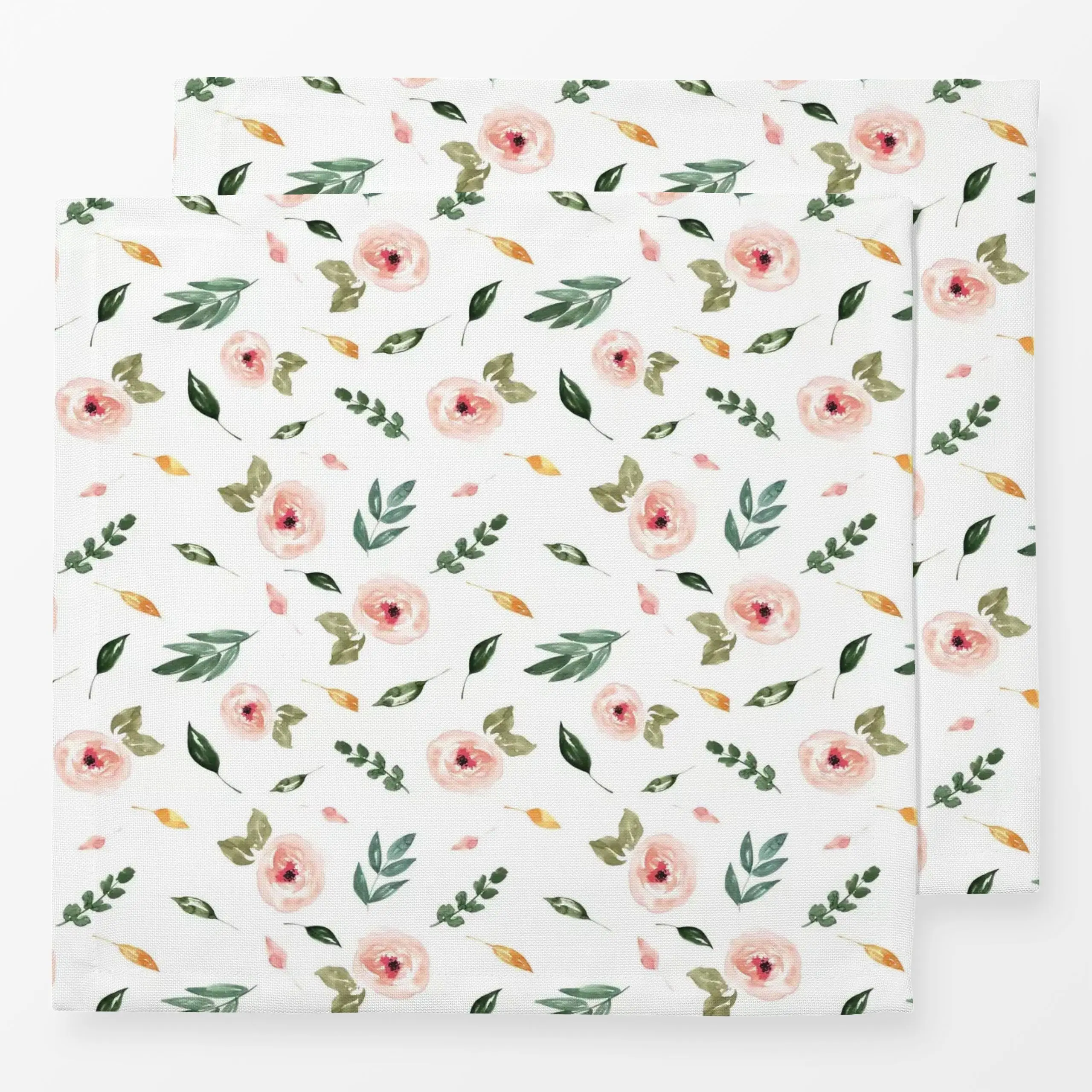 Servietten Little Misses Rosy Love - Blumen & Florales, Frühling - von „Lena Yokota“; Aquarell, rosa, Rosen, Pfingstrosen, R...