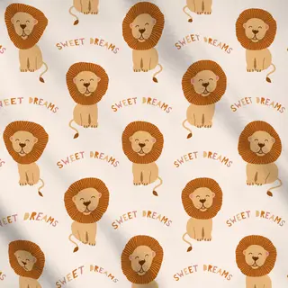 Meterware Löwe Süße Träume Muster