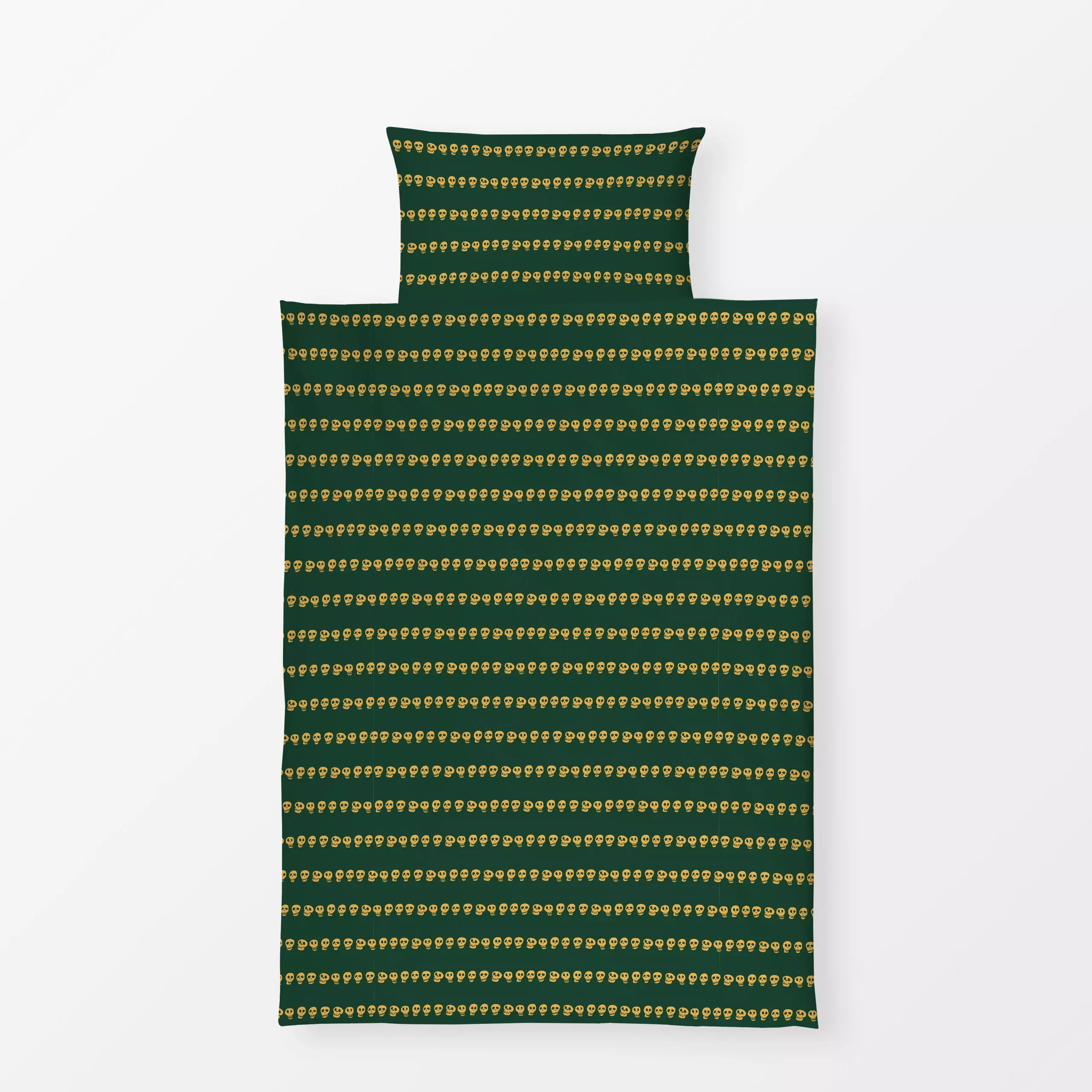 Bettwäsche Skull Stripe Green - von „Verena Klöpper"; fridakahlo, nightmarebeforechristmas, skulls, hallooween