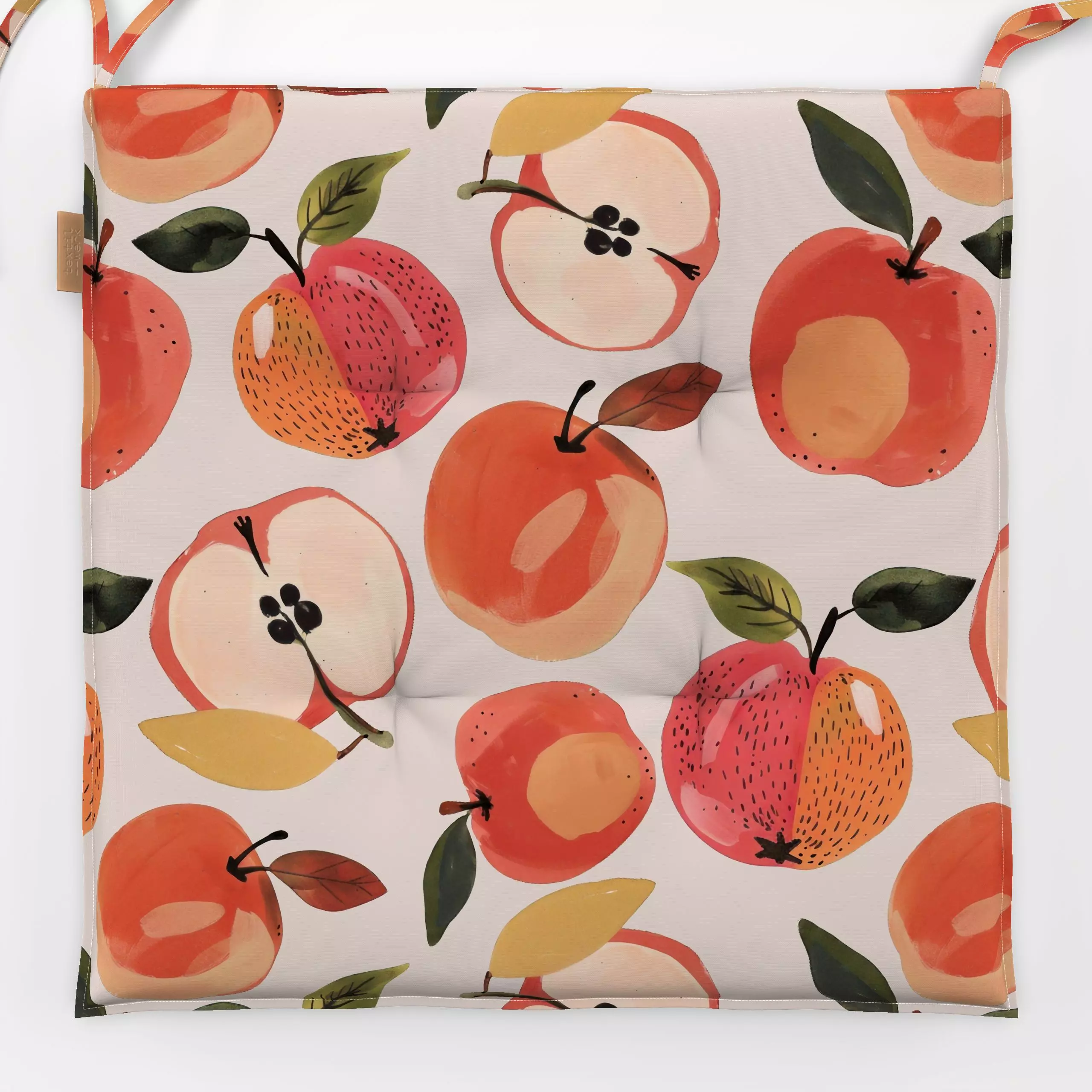 Sitzkissen Apfelkompott - von „Uta Naumann"; Frucht, Muster, Garten, Apfel, herbstlich
