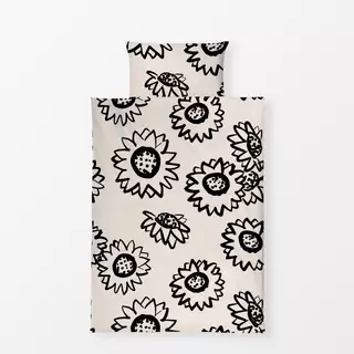 Bettwäsche Sonnenblume Schwarz