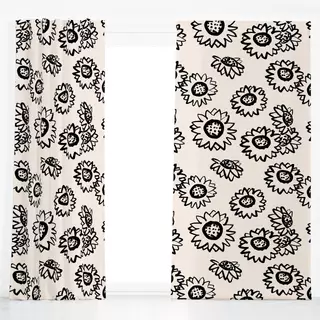 Dekovorhang Sonnenblume Schwarz