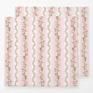 Servietten Blumen und Streifen Pink