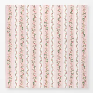 Tischdecke Blumen und Streifen Pink