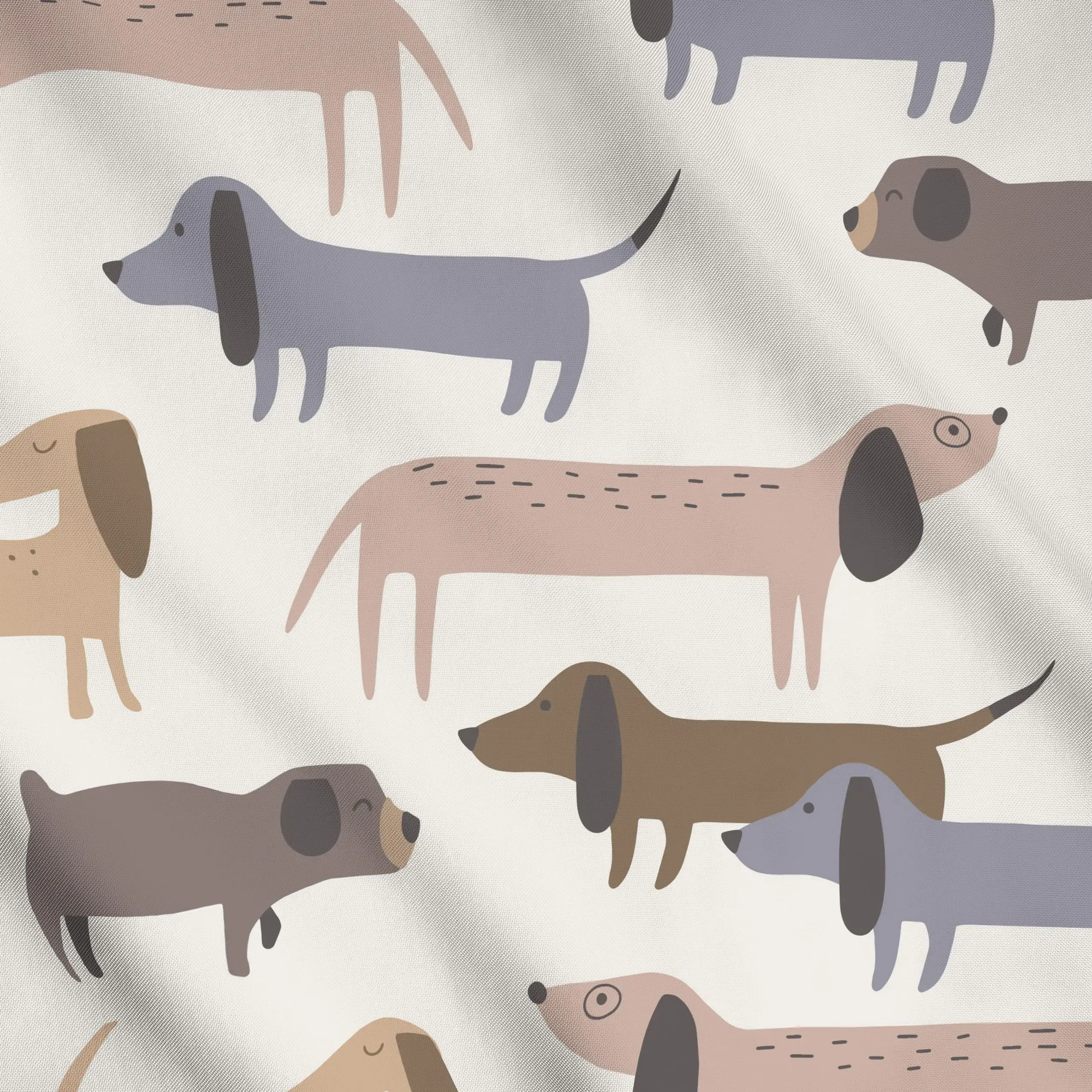 Meterware Hundepark – Beige, Tiere, fürs Kinderzimmer, von Sara Maria