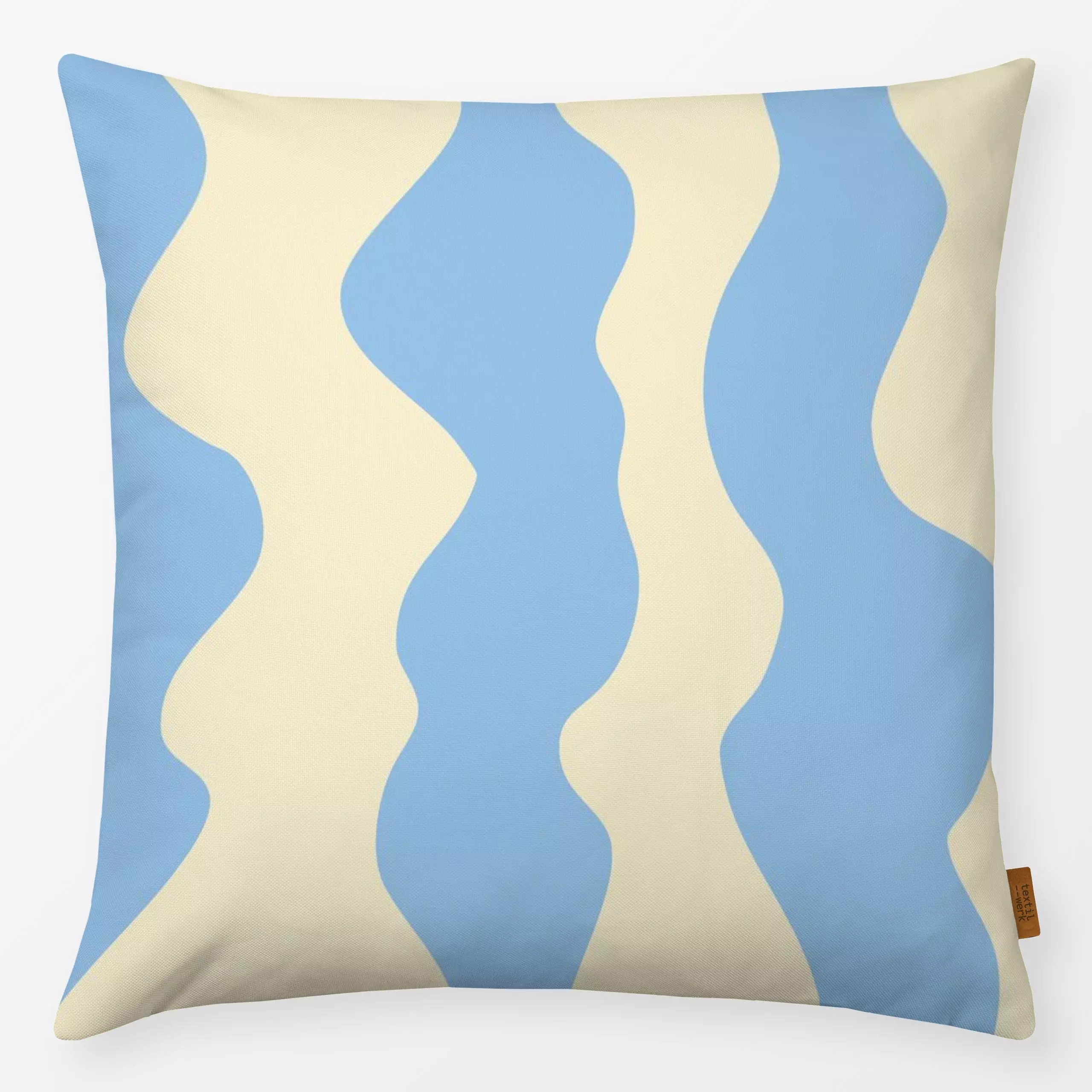 Kissen Happy Kids Welle Gelb - Frühling, Symbole & Muster - von „Studio ROSAGRAU“; Kinderzimmer, Sommer, gelb, outdoor, hell...