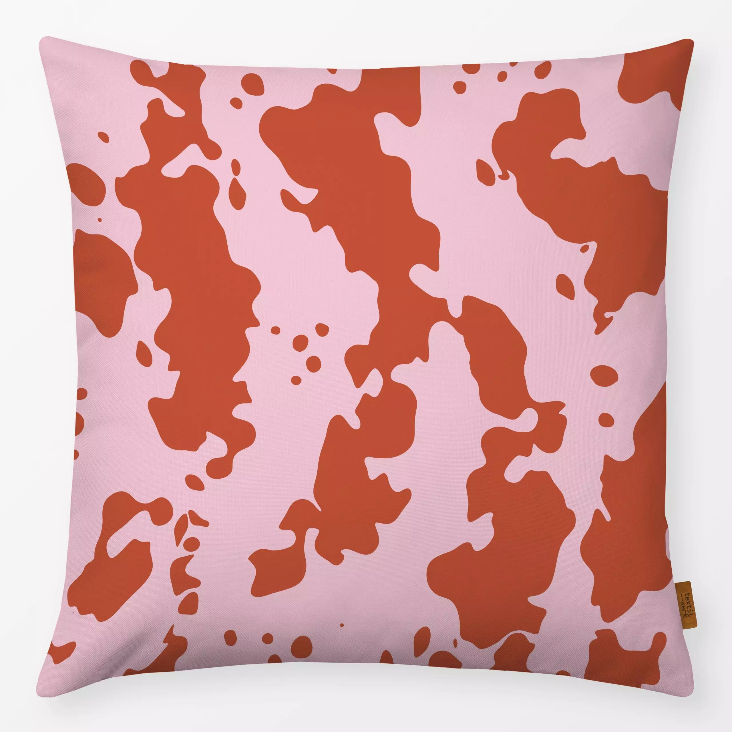 Kissen Organic Shapes | rot - Symbole & Muster - von „moDeern Design Studio"; abstrakt, Punkte, rosa, modern, formen, rot, o...