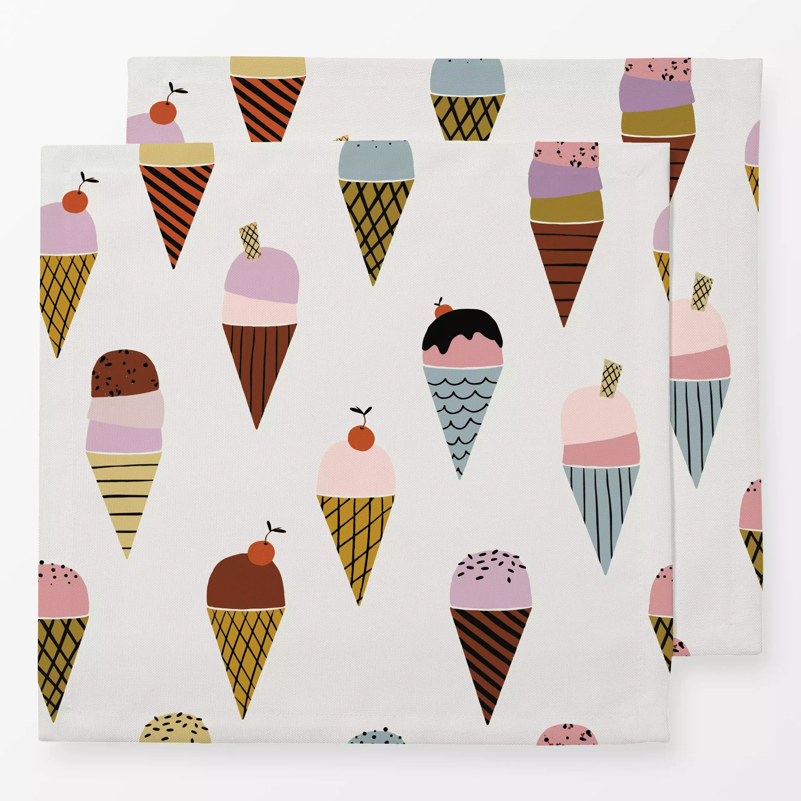 Servietten Icecream Allover 02 - Kinderzimmer & Motive für Kinder, Sommer, Küche, Essen & Trinken - von „moDeern Design Stud...