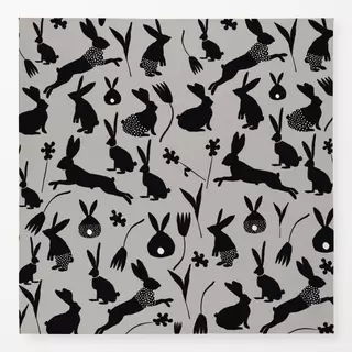 Tischdecke Osterhasen gemustert Hellgrau