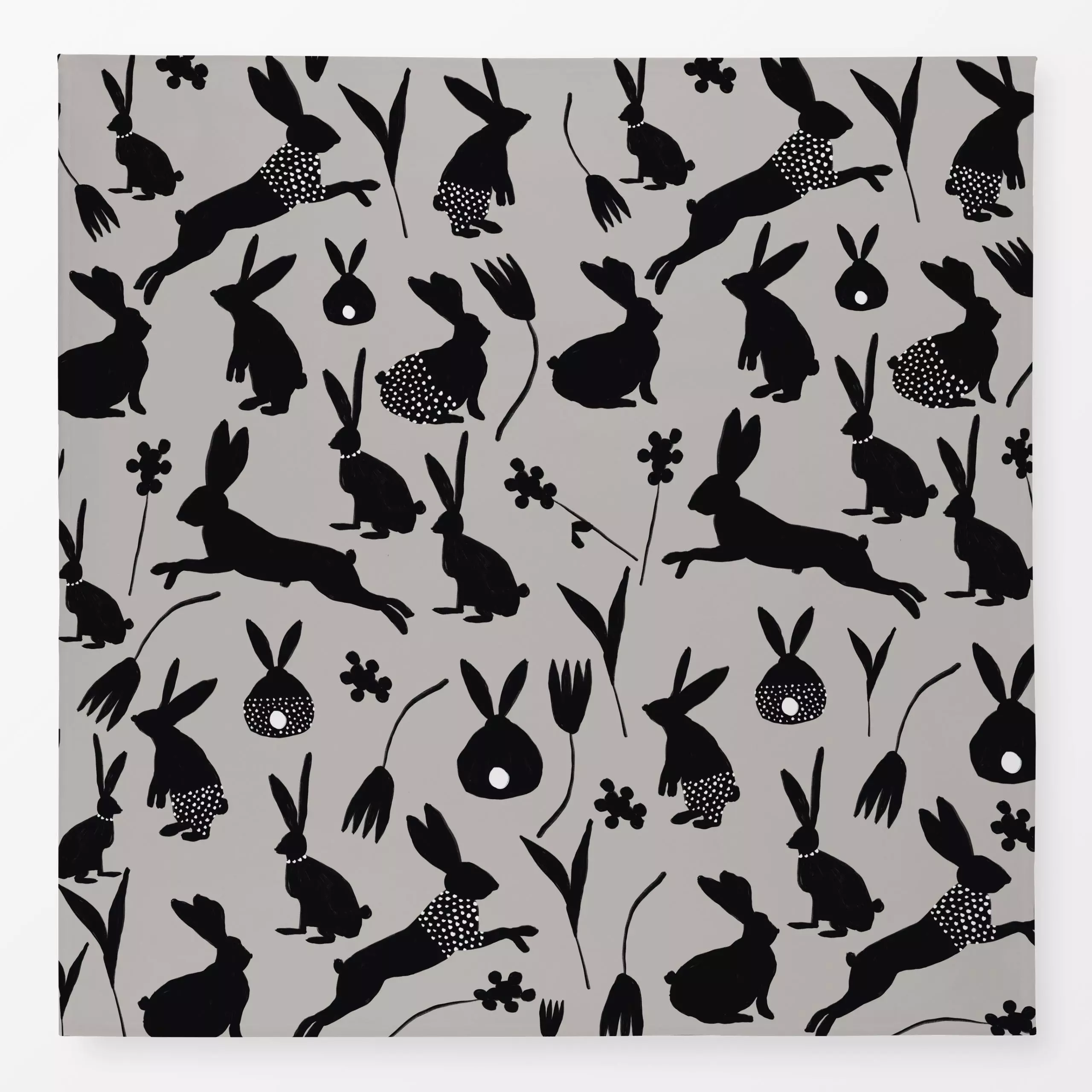 Tischdecke Osterhasen gemustert Hellgrau - Frühling, Anlässe - von „Sophie Augustin Illustration"; Blumen, Ostern, Osterhase...