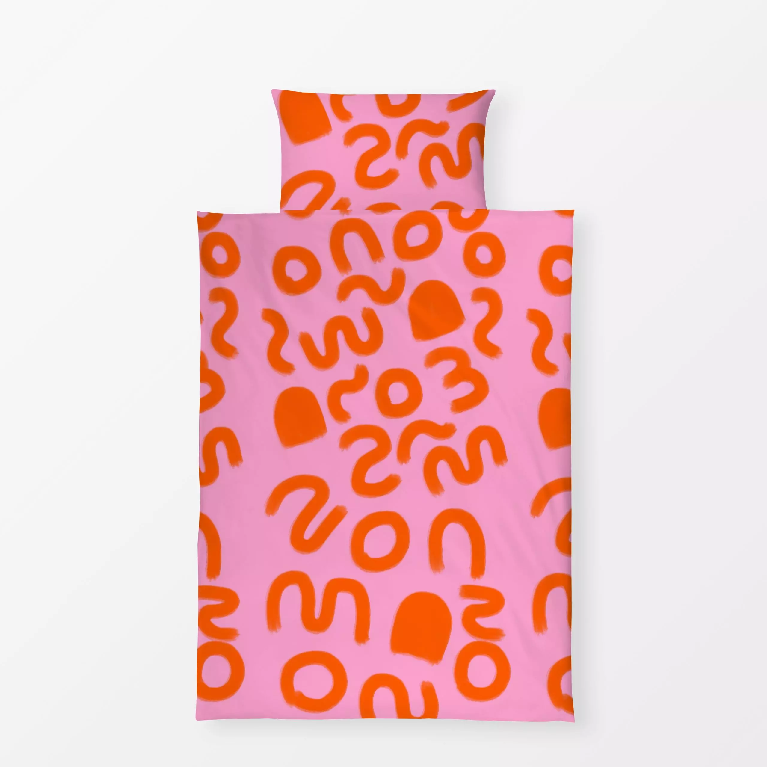 Bettwäsche Mix orange rosa - Symbole & Muster - von „Ute Arnold"; rosa, Orange, bunt, Color, Farbig