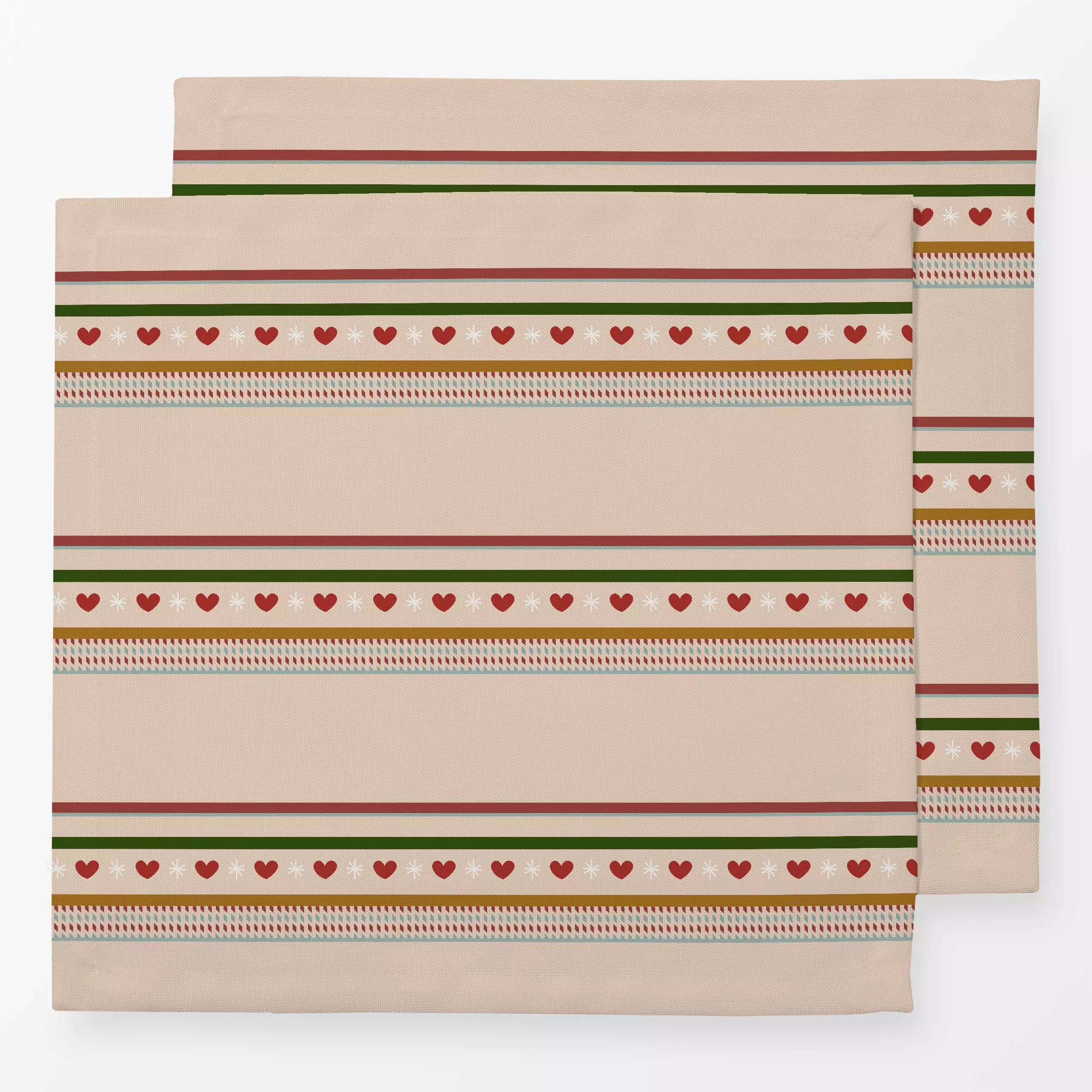 Servietten Weihnachtsstreifen auf Beige - Weihnachten, Winter, Symbole & Muster - von „Alisa Knöß"; Streifen, skandinavisch,...