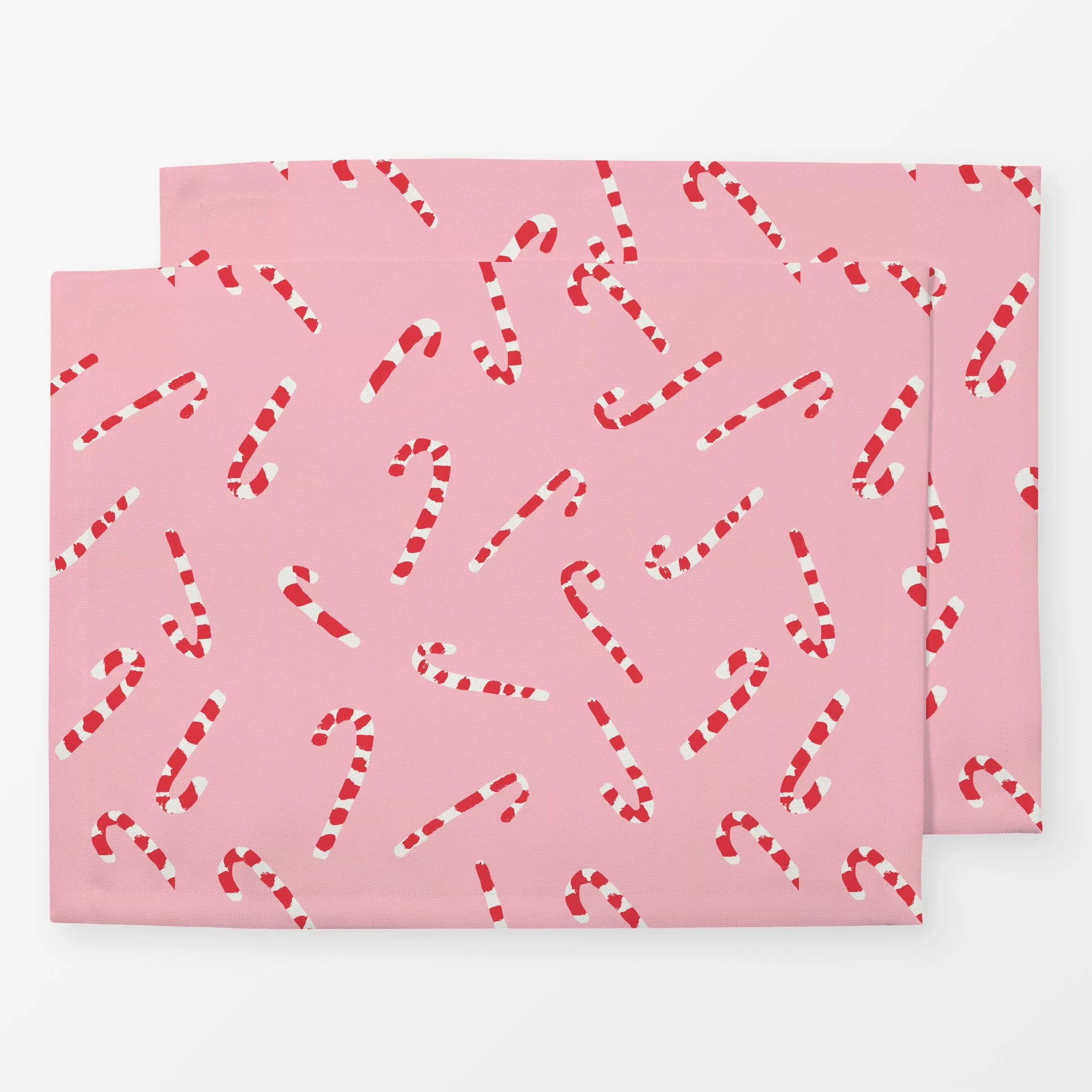 Tischset Sophies Zuckerstangen rosa - Kinderzimmer & Motive für Kinder, Weihnachten, Symbole & Muster - von „Katrin Graff"; ...