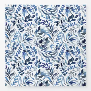 Tischdecke Watercolor Leaves Sea Blue