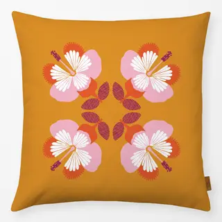 Kissen Hibiskus gelb